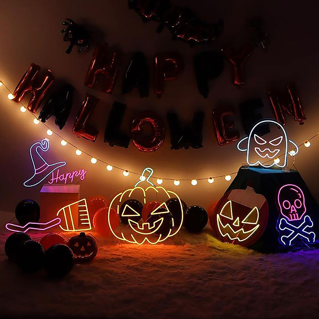 Neon Pumpkin Sign