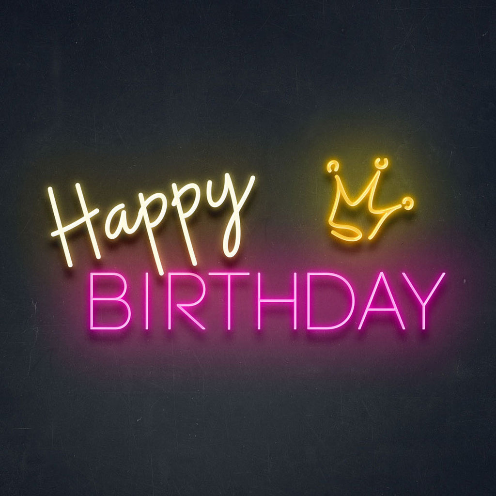 happy birthday led neon sign