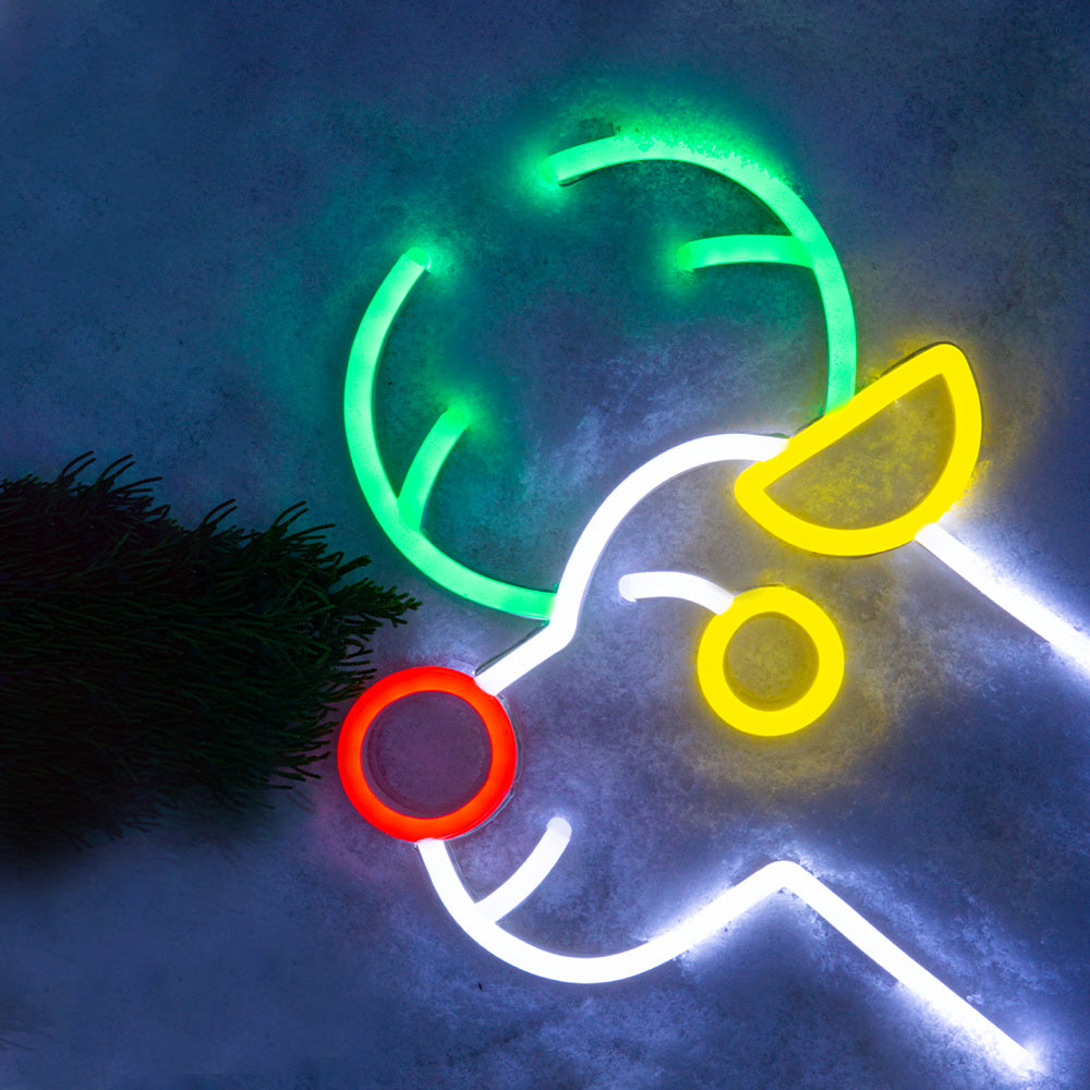 Neon Reindeer Sign