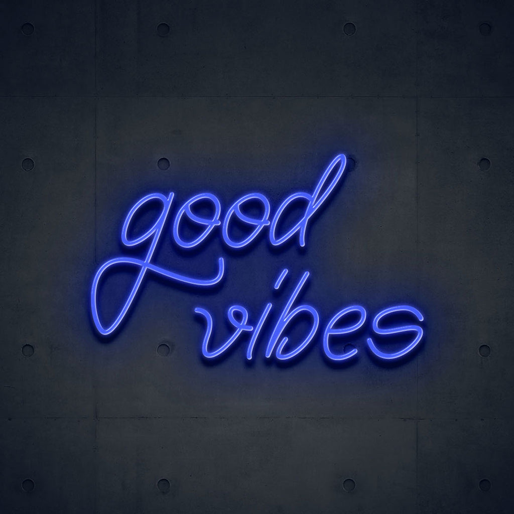 indigo good vibes led neon sign